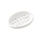 Maxbell Creative Soap Dish with Drain Hole Soap Holder for Hotel Toilet Bathroom White