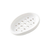 Maxbell Creative Soap Dish with Drain Hole Soap Holder for Hotel Toilet Bathroom White