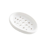 Maxbell Creative Soap Dish with Drain Hole Soap Holder for Hotel Toilet Bathroom White