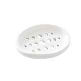 Maxbell Creative Soap Dish with Drain Hole Soap Holder for Hotel Toilet Bathroom White