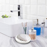 Maxbell Creative Soap Dish with Drain Hole Soap Holder for Hotel Toilet Bathroom White