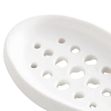 Maxbell Creative Soap Dish with Drain Hole Soap Holder for Hotel Toilet Bathroom White