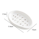 Maxbell Creative Soap Dish with Drain Hole Soap Holder for Hotel Toilet Bathroom White