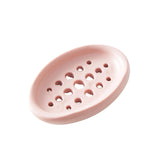 Maxbell Creative Soap Dish with Drain Hole Soap Holder for Hotel Toilet Bathroom Pink