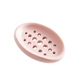 Maxbell Creative Soap Dish with Drain Hole Soap Holder for Hotel Toilet Bathroom Pink