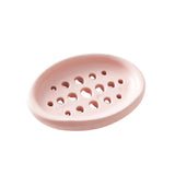 Maxbell Creative Soap Dish with Drain Hole Soap Holder for Hotel Toilet Bathroom Pink