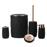 Maxbell Bathroom Accessory Vanity Organiser Kit Soap Dispenser Trash Can Modern Black