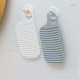 Maxbell Hand Washing Board with Handle Anti Slip PE for Laundry Tools Home Teens White