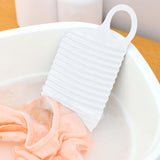 Maxbell Hand Washing Board with Handle Anti Slip PE for Laundry Tools Home Teens White