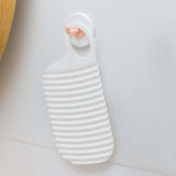 Maxbell Hand Washing Board with Handle Anti Slip PE for Laundry Tools Home Teens White