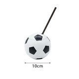 Maxbell Ball Shaped Cups Glass Bottle 450ml with Lid and Straw Durable Every Day Use Football