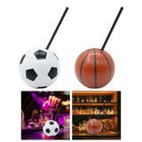 Maxbell Ball Shaped Cups Glass Bottle 450ml with Lid and Straw Durable Every Day Use Football