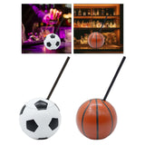 Maxbell Ball Shaped Cups Glass Bottle 450ml with Lid and Straw Durable Every Day Use Football