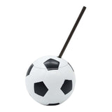 Maxbell Ball Shaped Cups Glass Bottle 450ml with Lid and Straw Durable Every Day Use Football