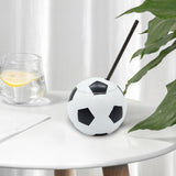 Maxbell Ball Shaped Cups Glass Bottle 450ml with Lid and Straw Durable Every Day Use Football