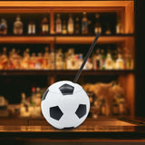 Maxbell Ball Shaped Cups Glass Bottle 450ml with Lid and Straw Durable Every Day Use Football