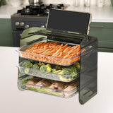 Maxbell Multi Layer Kitchen Storage Rack Vegetables Preparation Shelf for Party Green