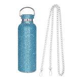 Maxbell Portable Diamond Vacuum Cup 750ml/25oz Bling Rhinestones Diamond Kettle Blue