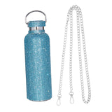 Maxbell Portable Diamond Vacuum Cup 750ml/25oz Bling Rhinestones Diamond Kettle Blue