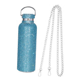 Maxbell Portable Diamond Vacuum Cup 750ml/25oz Bling Rhinestones Diamond Kettle Blue