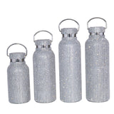 Maxbell Portable Diamond Vacuum Cup 750ml/25oz Bling Rhinestones Diamond Kettle Silver