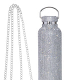Maxbell Portable Diamond Vacuum Cup 750ml/25oz Bling Rhinestones Diamond Kettle Silver