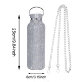 Maxbell Portable Diamond Vacuum Cup 750ml/25oz Bling Rhinestones Diamond Kettle Silver