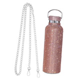 Maxbell Portable Diamond Vacuum Cup 750ml/25oz Bling Rhinestones Diamond Kettle Rose Gold