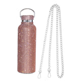 Maxbell Portable Diamond Vacuum Cup 750ml/25oz Bling Rhinestones Diamond Kettle Rose Gold