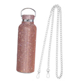 Maxbell Portable Diamond Vacuum Cup 750ml/25oz Bling Rhinestones Diamond Kettle Rose Gold