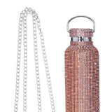 Maxbell Portable Diamond Vacuum Cup 750ml/25oz Bling Rhinestones Diamond Kettle Rose Gold