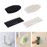 Maxbell Portable Double Sided Suction Cups for Bathroom Toothpaste Handwashing Fluid black oval