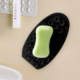 Maxbell Portable Double Sided Suction Cups for Bathroom Toothpaste Handwashing Fluid black oval