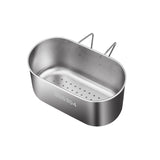 Maxbell Multipurpose Drain Basket Kitchen Supplies for Vegetable Brush Leftover Silver Big