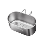 Maxbell Multipurpose Drain Basket Kitchen Supplies for Vegetable Brush Leftover Silver Big