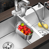 Maxbell Multipurpose Drain Basket Kitchen Supplies for Vegetable Brush Leftover Silver Big