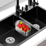 Maxbell Multipurpose Drain Basket Kitchen Supplies for Vegetable Brush Leftover Silver Big