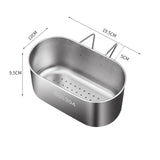 Maxbell Multipurpose Drain Basket Kitchen Supplies for Vegetable Brush Leftover Silver Big