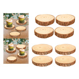 Maxbell 4Pcs Natural Wood Slices Round Polished for Crafts Holiday Table Centerpiece 10cmx10cmx2cm