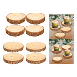 Maxbell 4Pcs Natural Wood Slices Round Polished for Crafts Holiday Table Centerpiece 10cmx10cmx2cm