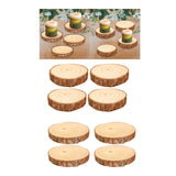 Maxbell 4Pcs Natural Wood Slices Round Polished for Crafts Holiday Table Centerpiece 10cmx10cmx2cm