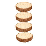 Maxbell 4Pcs Natural Wood Slices Round Polished for Crafts Holiday Table Centerpiece 10cmx10cmx2cm