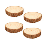 Maxbell 4Pcs Natural Wood Slices Round Polished for Crafts Holiday Table Centerpiece 10cmx10cmx2cm
