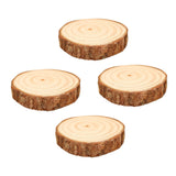 Maxbell 4Pcs Natural Wood Slices Round Polished for Crafts Holiday Table Centerpiece 10cmx10cmx2cm