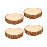 Maxbell 4Pcs Natural Wood Slices Round Polished for Crafts Holiday Table Centerpiece 10cmx10cmx2cm