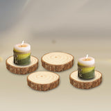 Maxbell 4Pcs Natural Wood Slices Round Polished for Crafts Holiday Table Centerpiece 10cmx10cmx2cm