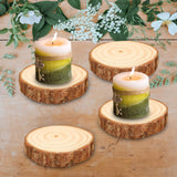 Maxbell 4Pcs Natural Wood Slices Round Polished for Crafts Holiday Table Centerpiece 10cmx10cmx2cm