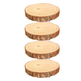 Maxbell 4Pcs Natural Wood Slices Round Polished for Crafts Holiday Table Centerpiece 13cmx13cmx2cm