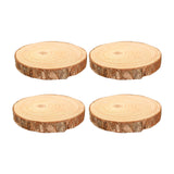 Maxbell 4Pcs Natural Wood Slices Round Polished for Crafts Holiday Table Centerpiece 13cmx13cmx2cm