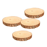 Maxbell 4Pcs Natural Wood Slices Round Polished for Crafts Holiday Table Centerpiece 13cmx13cmx2cm